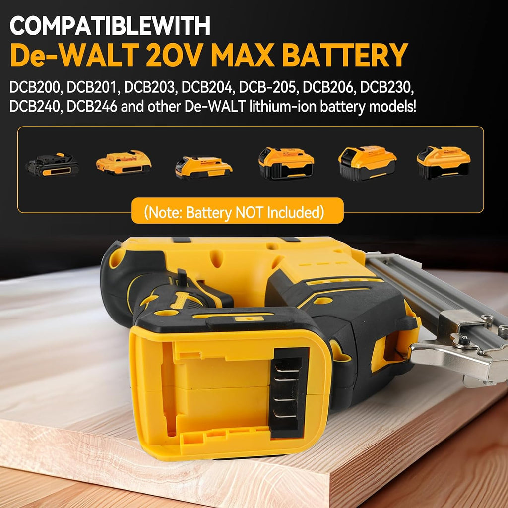 Cordless Brad Nailer for Dewalt 20V Battery (Tool Only), 2-in-1 Electric Nail/Staple Gun, 18 Gauge Brushless with 2000 Nails for Wood Carpentry, 2 Modes (for Dewalt)