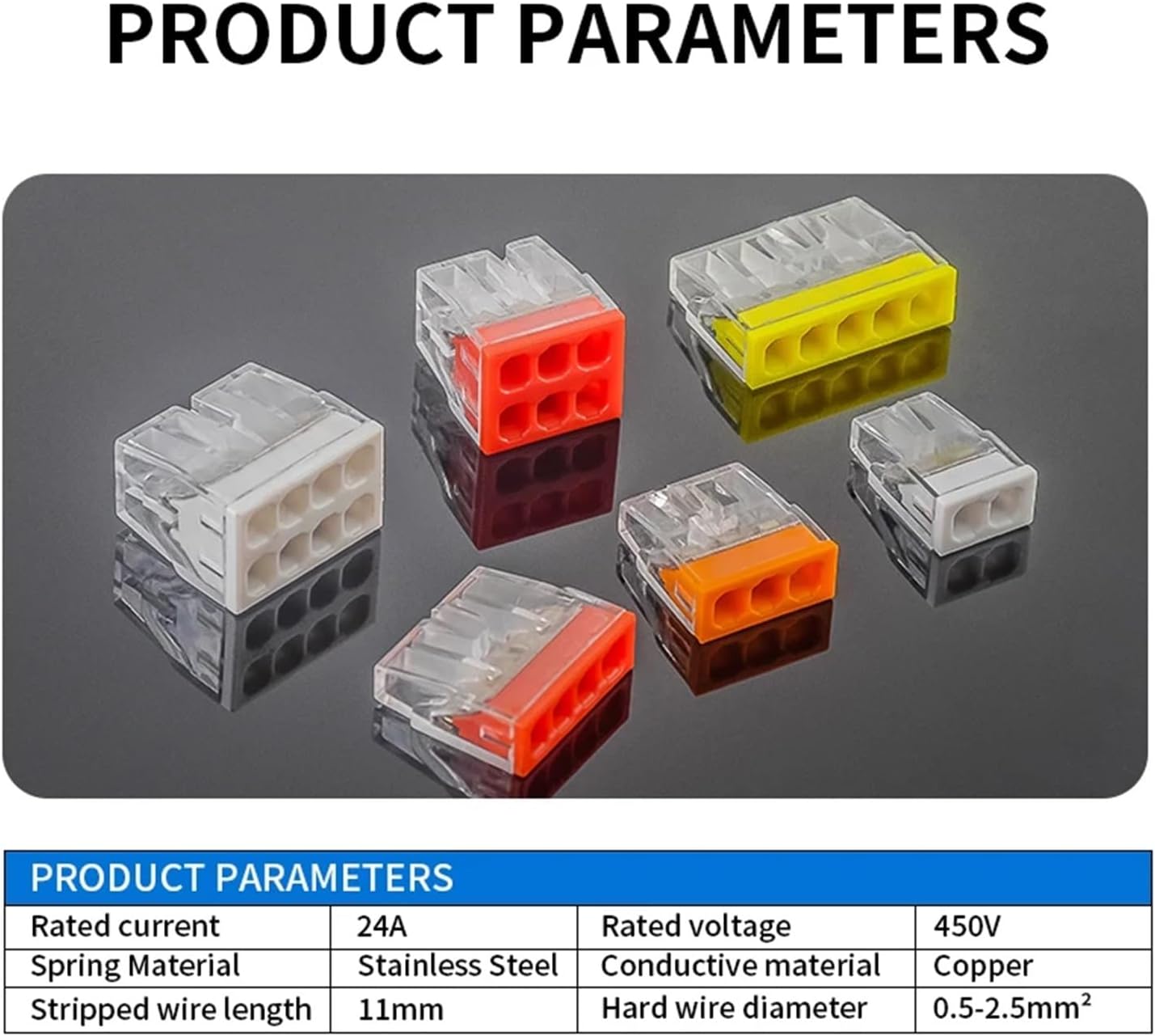 328Pcs Mini Quick Wire Connectors 2/3/4/5/6/8 Ports Nuts Assortment Pack Hard Stainless Easy Electric Push-in