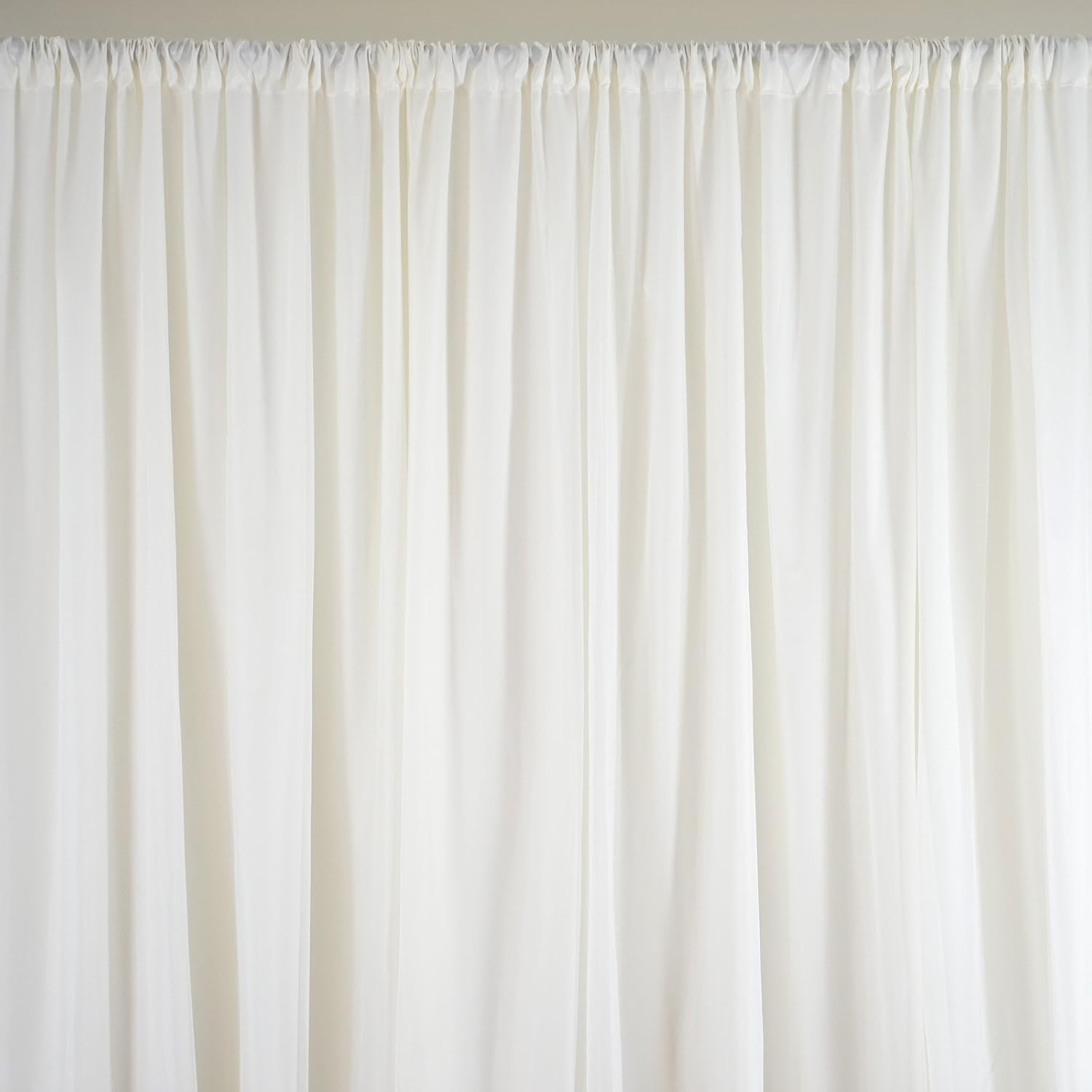 BalsaCircle 20 ft x 10 ft Ivory Chiffon Fabric Backdrop Drapes Curtain - Wedding Decorations Photo Booth Reception Photography Party Supplies