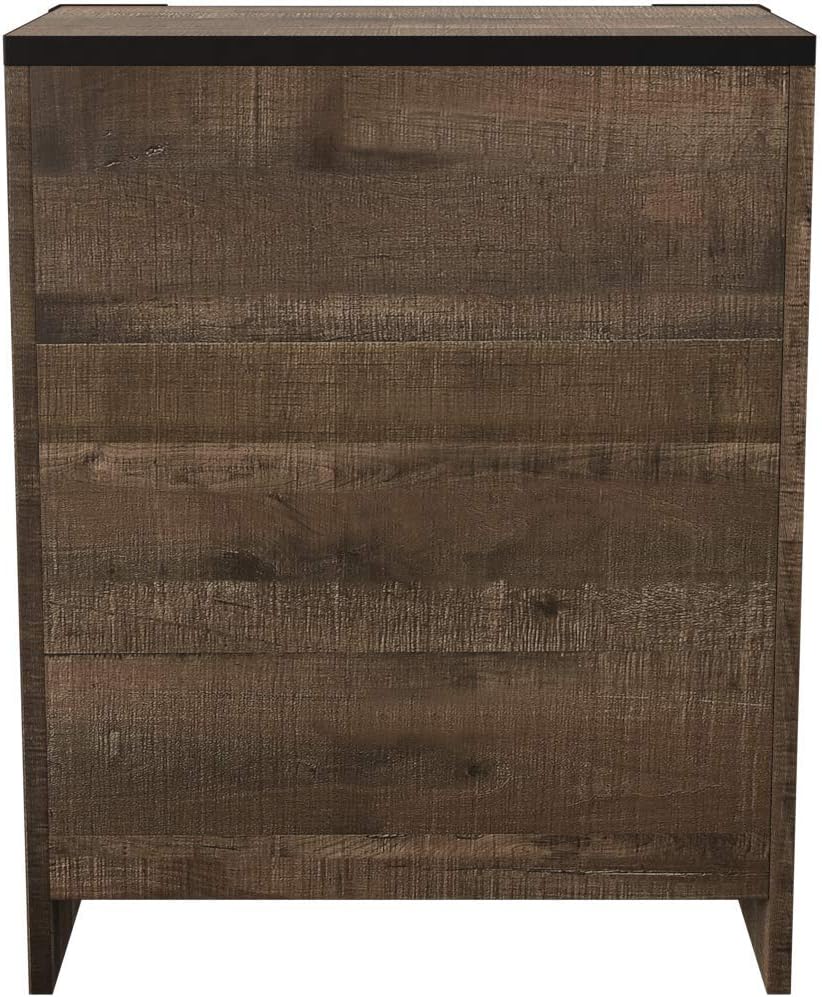 Signature Design by Ashley Trinell Rustic 2 Drawer Nightstand with USB Charging Stations, 29.65' Tall, Warm Brown