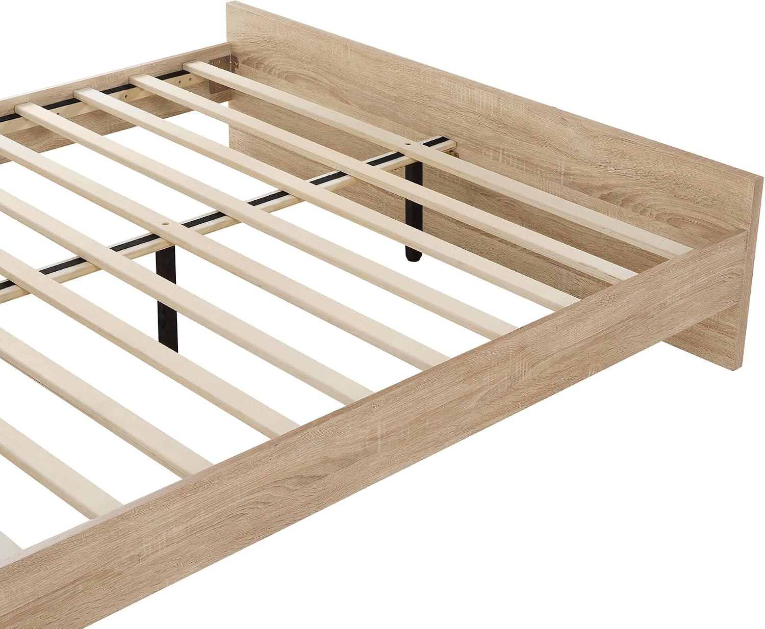 KISLOT Wood Bed Frame, Full Size Wooden Platform Bed Frame with Headboard and Footboard Mattress Foundation Farmhouse Bedroom Furniture No Box Spring Needed