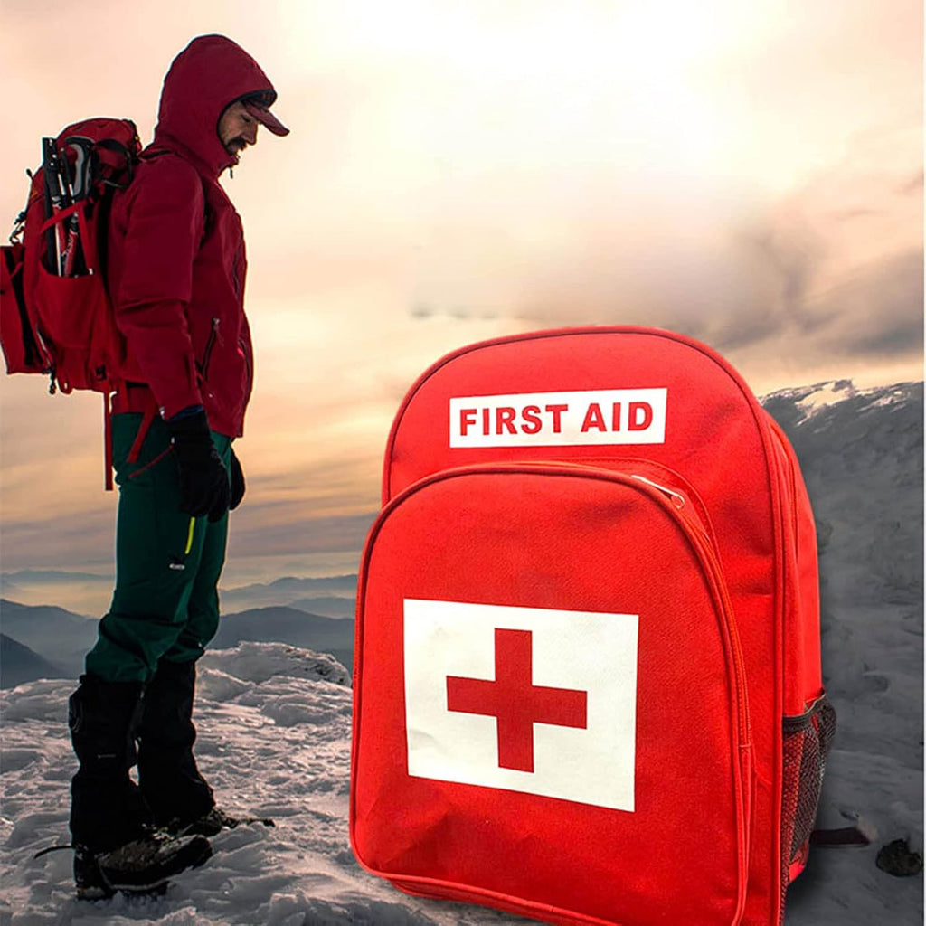 Large Haversack Bag First Aid Kit, First Aid Kit Haversack Bag, Hard Protective Large Medicine Storage Case with Portable Shoulder Strap for Home Car Travel Camping and Outdoor Activities