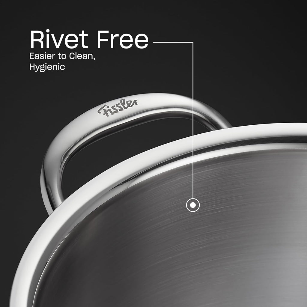 Fissler M5 Pro-Ply 5-ply Stainless Steel Sauté Pan, 3 Quart, with Metal Lid