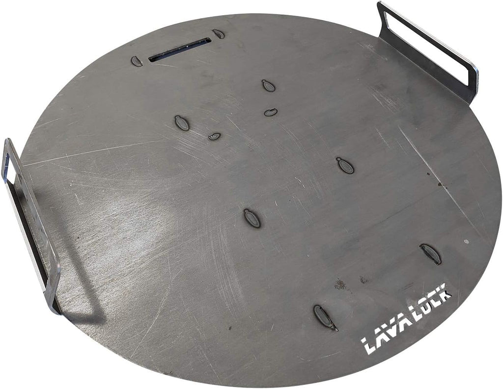 Flat top Griddle Grate for UDS Barrell Drum Smokers Grill Plate also fits for Weber Smokey Mountain WSM and Kettle Thick Steel with handles (25.5 (for 26.5 in. Kettle))