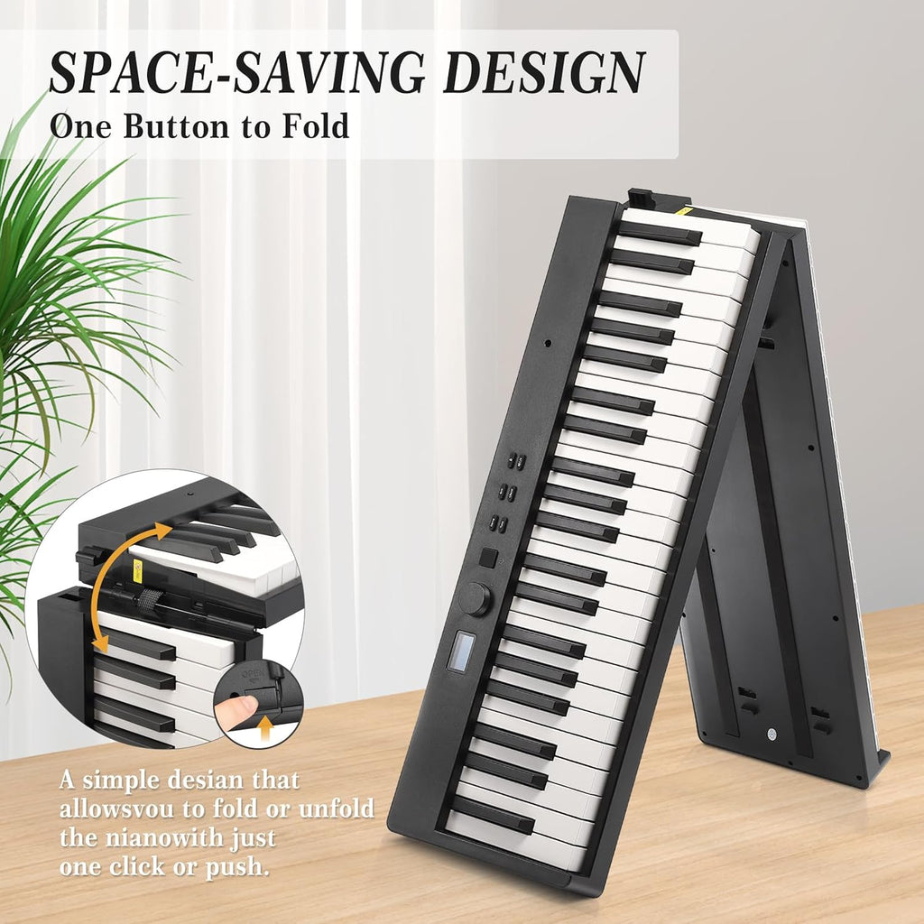 Home Digital Pianos, 88-Key Portable Digital Piano Set with Carry Bag, Sustain Pedal, Headphones, Power Adapter, Note Stickers & Music Sheet Holder for Beginners and Professionals