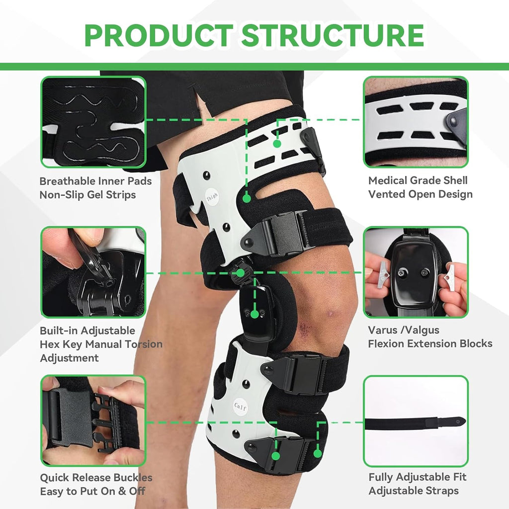 Orthomen Unloader OA Knee Brace for Arthritis Pain Relief - Adjustable Offloader Medial & Lateral Knee Support for Osteoarthritis, Bone on Bone, Meniscal Tear Recovery - Recovery Stabilizer for Men & Women (Right)