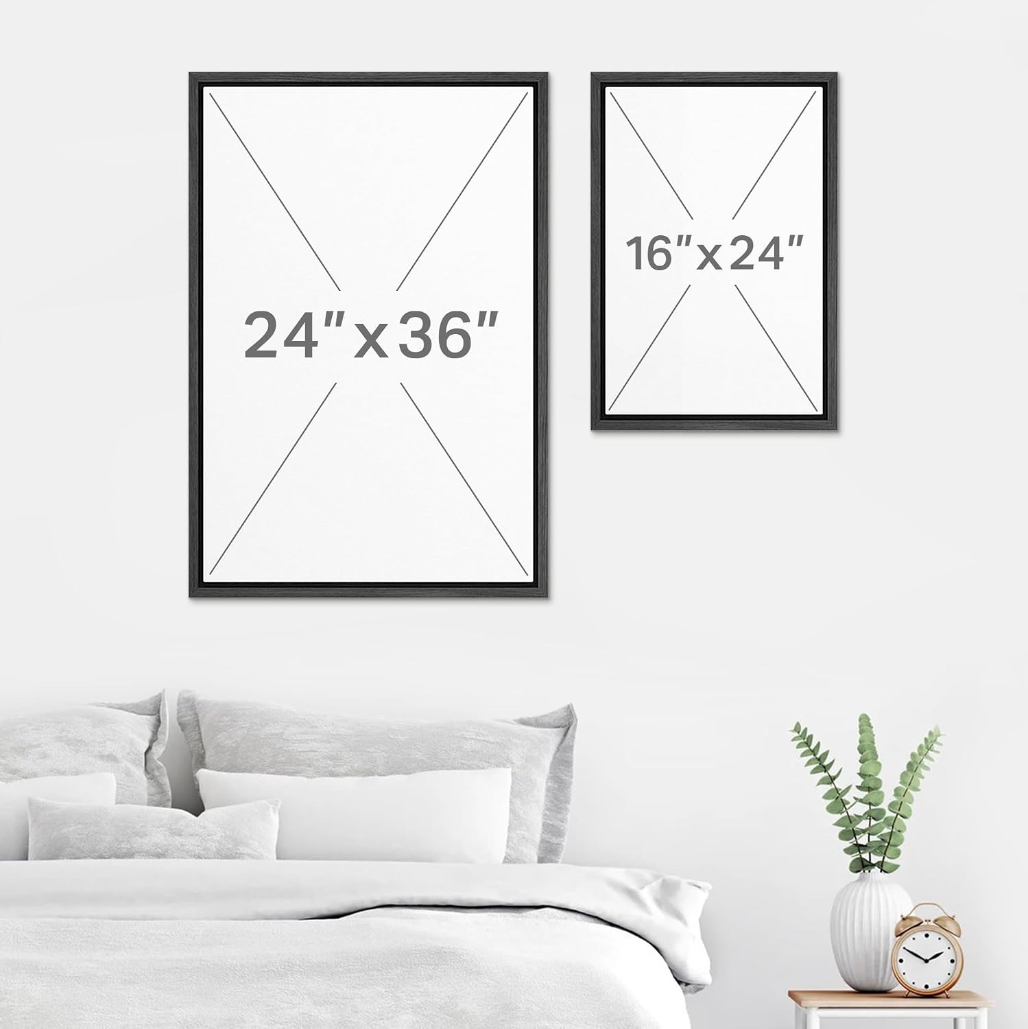 SIGNWIN Framed Canvas Print Wall Art Set Geometric Pastel Spiral Circles Shapes Abstract Illustrations Modern Art Decorative Nordic Chic Calm/Zen for Living Room, Bedroom, Office - 16'x24'x3 Black