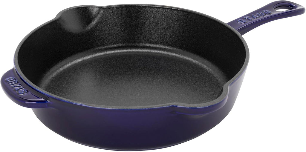 STAUB Cast Iron 8.5-inch Traditional Deep Skillet - Dark Blue