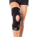 BioSkin Wraparound Hinged Knee Brace - Stays-in-Place Stability, Adjustable Compression Support for ACL/MCL, Meniscus & Arthritis, Lightweight Aluminum Side Hinges, Soft Breathable Hypoallergenic, Low-Profile (Large)