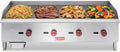 WESTLAKE 48'W Commercial Gas Griddle Countertop Natural Gas and Propane Griddle with 4 Burners 120000 BTU, Stainless Steel Plate Grill for Restaurants