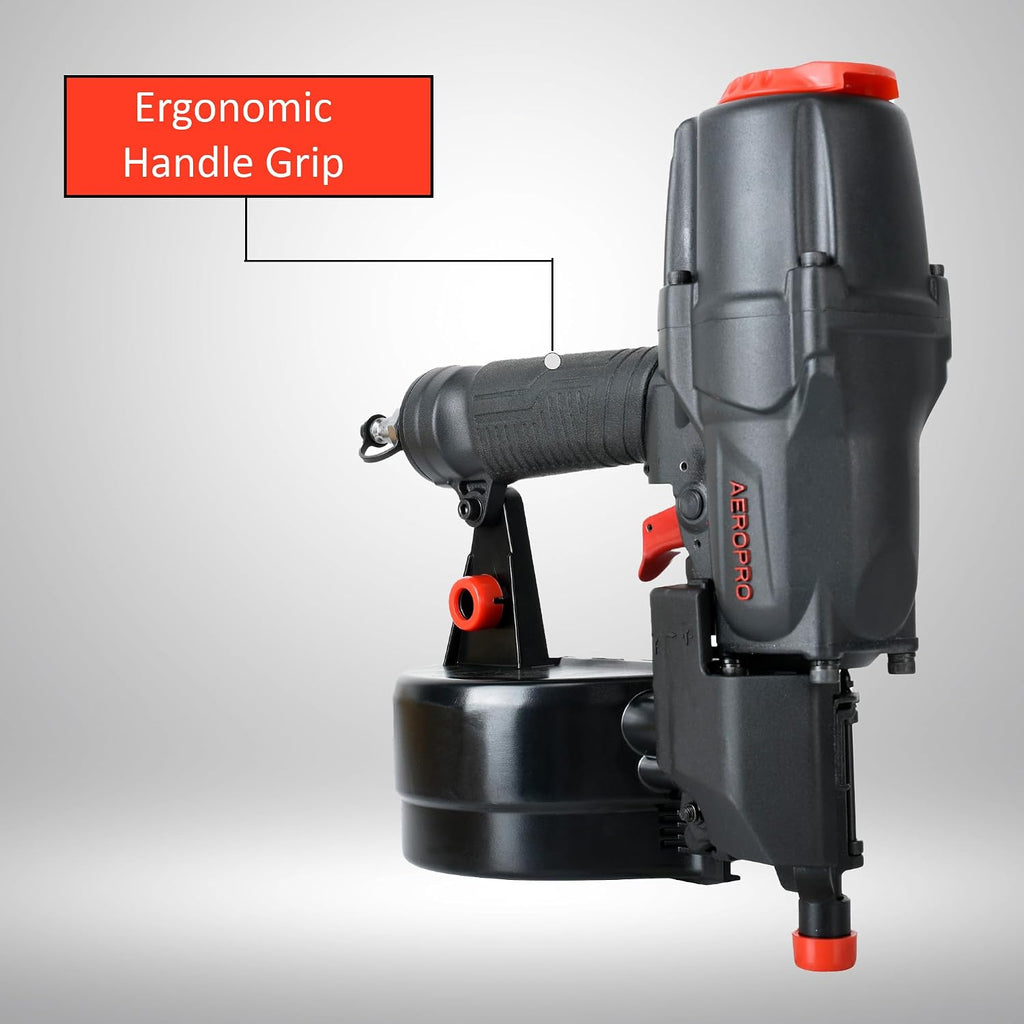 AeroPro CN65Z 0 Degree 1-1/2″ to 2-1/2″ Pneumatic Coil Siding Nailer with Tool-less Depth Adjustment and Side Load, Tilt Bottom Magazine