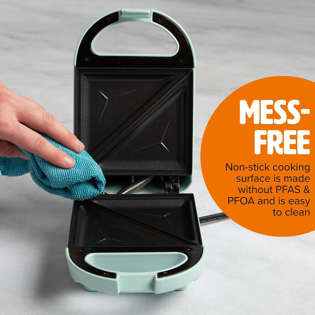 Tasty Mini Sandwich Maker,Makes Sandwiches,Paninis,Grilled Cheese,Desserts,Quick Results,Easy Cleanup,600W,Aqua,(Pack of 6)