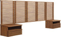 Modway Render Wall-Mount Headboard and Modern Nightstands Bedroom Set, Queen, Walnut