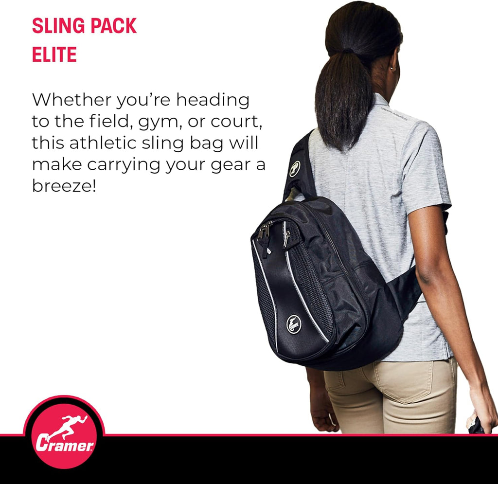 Cramer Sling Pack Elite, Small Athletic Trainer Bag for Carrying Supplies, Cross Body Travel Bag for for Trainers, Single Strap Organizing Backpack with Ample Storage and Easy Access