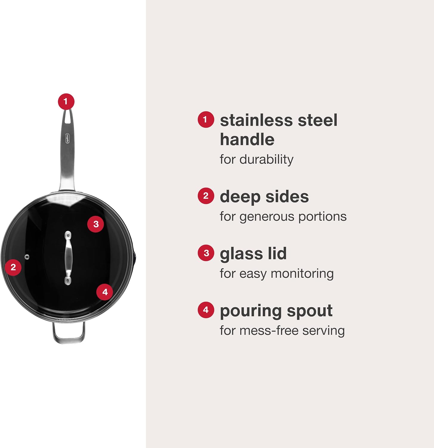 Zyliss Ultimate Pro Sauté Pan with Lid - Aluminium Pan with Non-Stick Ceramic Coating & Glass Lid - Durable & Versatile Cooking & Searing Pan - Dishwasher & Oven-Safe - 11'