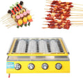 4-Burner Stainless Steel Tabletop Gas BBQ Grill with Grease Tray, Portable Cast Iron Griddle for Outdoor Cooking, Even Heat Distribution, Compact Design, 58x55x20cm, Yellow(Khaki,58x55x20cm)