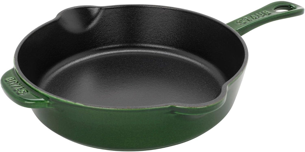STAUB Cast Iron 8.5-inch Traditional Deep Skillet - Basil