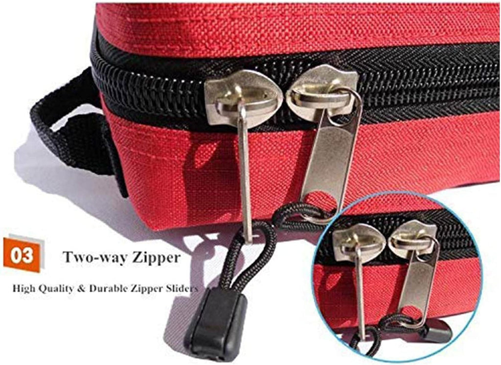 Red First Aid Bag, First Aid Bag, Portable Travel First Aid Kit Mini Medical Bag Drug Pack Storage Bag Empty Small Portable Medicine Outdoor Travel Rescue Bag Pouch Tote