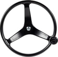 Lewmar Power Grip Boat Steering Wheel with 5/8' Welded Nut - 13.5' Diameter, Weather-Resistant Black Cast Stainless Steel, Professional Knob with Ergonomic Finger Grips
