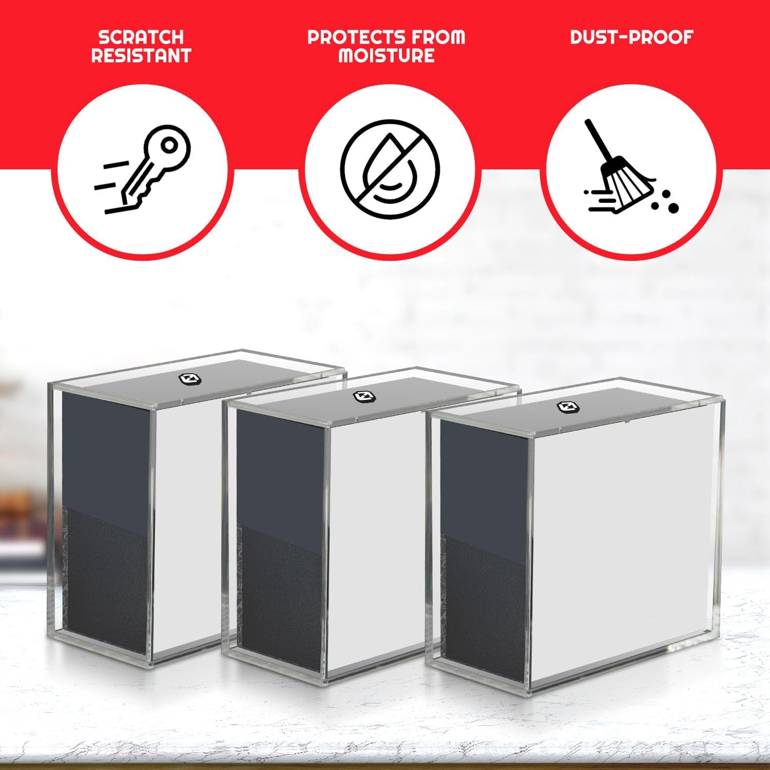EVORETRO Clear Acrylic Display Case for Pokemon Elite Trainer Box - 4 Pack - 4.0mm Thick UV-Resistant Pokemon ETB Protective Case with Sliding Lid