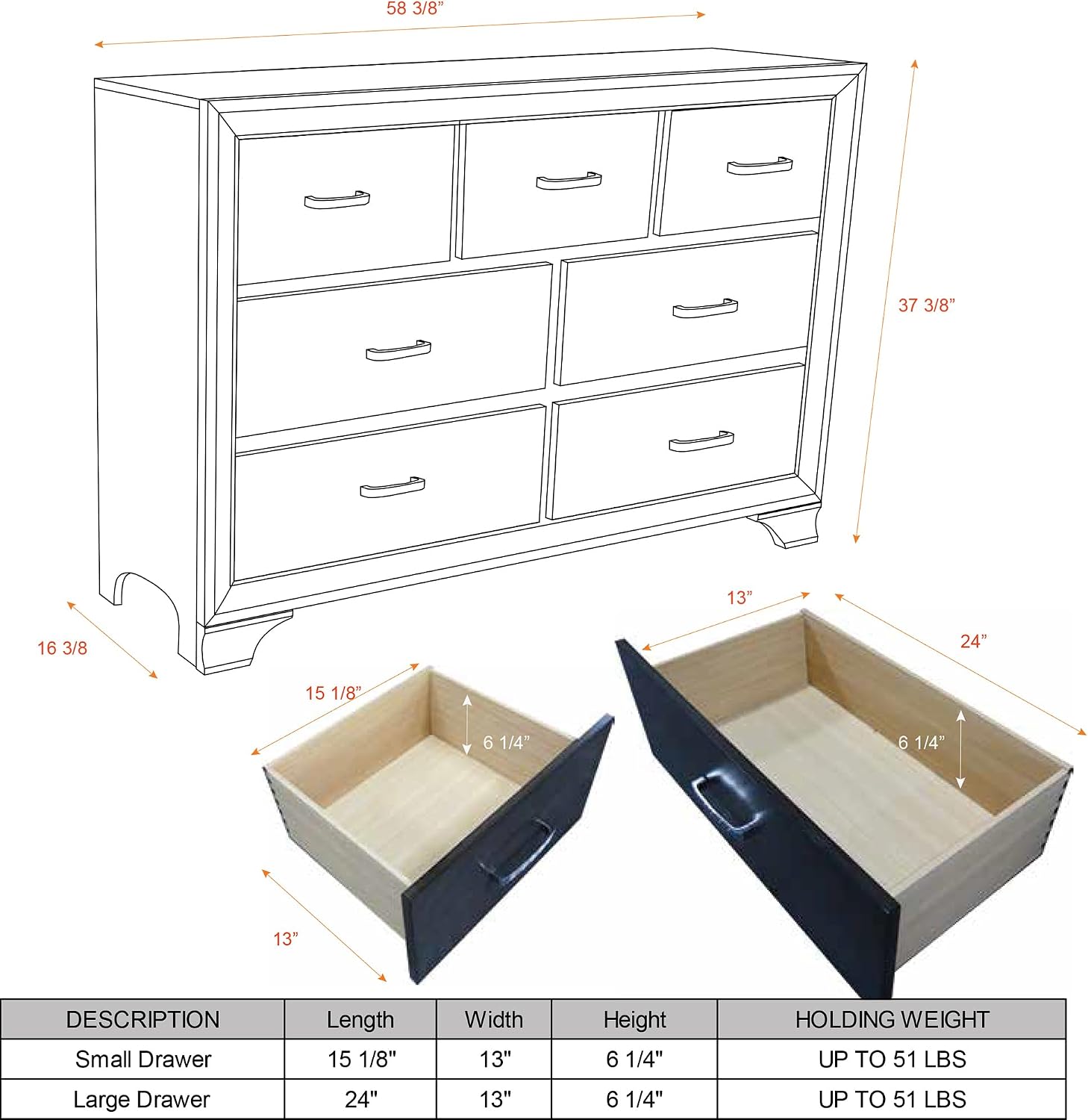 Kings Brand Furniture – 6-Piece Gray Wood with Faux Leather Headboard King Bedroom Set. Bed, Dresser, Mirror, Chest, 2 Night Stands
