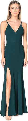 Iris Spaghetti Strap Plunging Long Dress