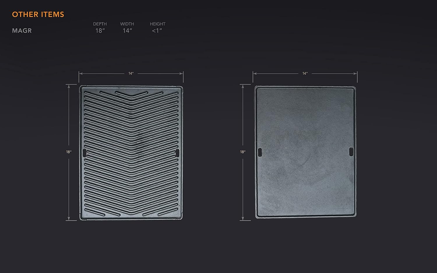 Mont Alpi MAGR Dual Sided Heavy Duty Cast Iron Reversible Griddle Grill Pan Plate - Flat & Ridged Surface - Fits Any MABi805 & MABi400 Built-in and MAi805 MAi400 & MA-957 Outdoor Kitchen Island Grill