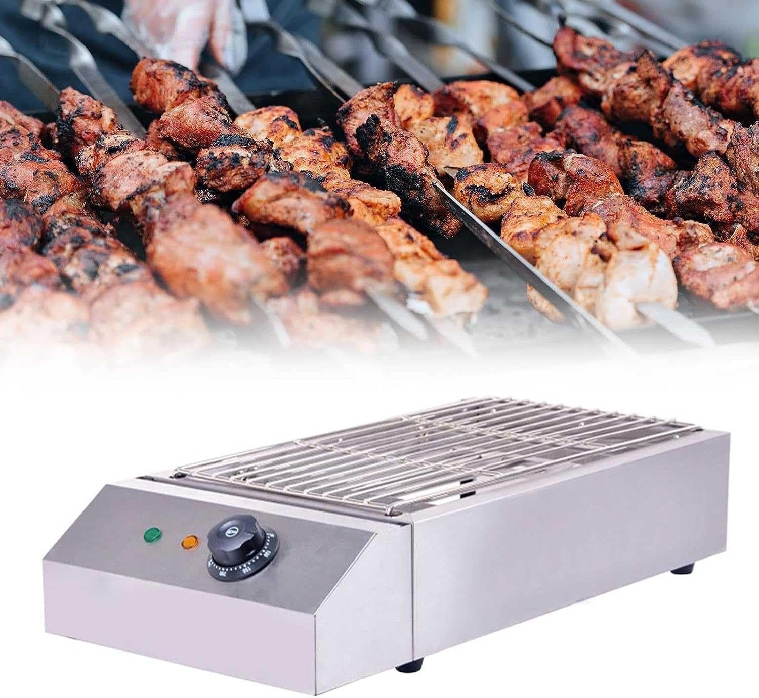 Electric Table Top Griddle,Smokeless Indoor BBQ Grill with Temperature Control ， Water Drip Tray,Portable Kebab Grill(A)
