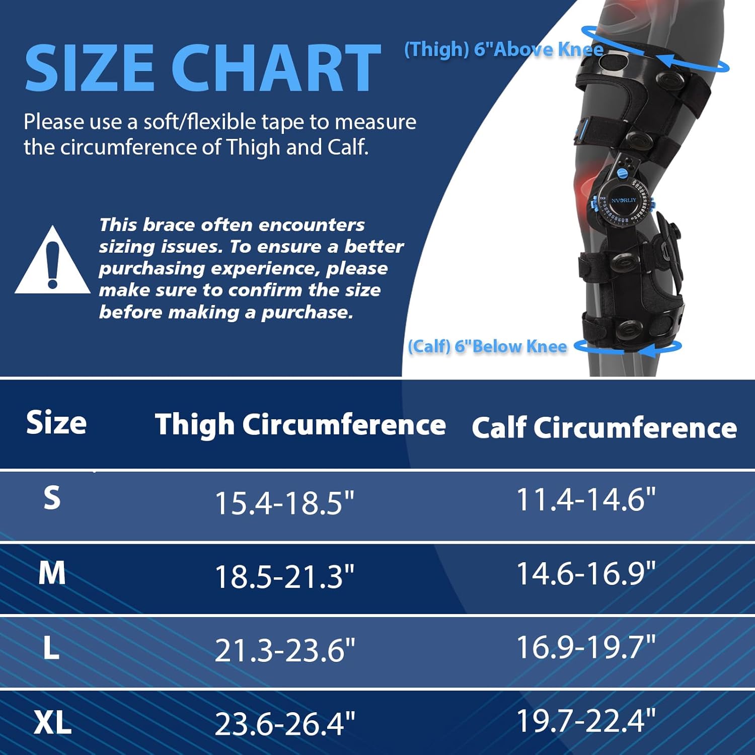 Nvorliy Knee Brace for Functional Posterior Cruciate Ligament (PCL) Recovery Stabilization, Adjustable Medical Post-Op Orthosis for Post-Surgery Support, Women and Men (Left, Medium)