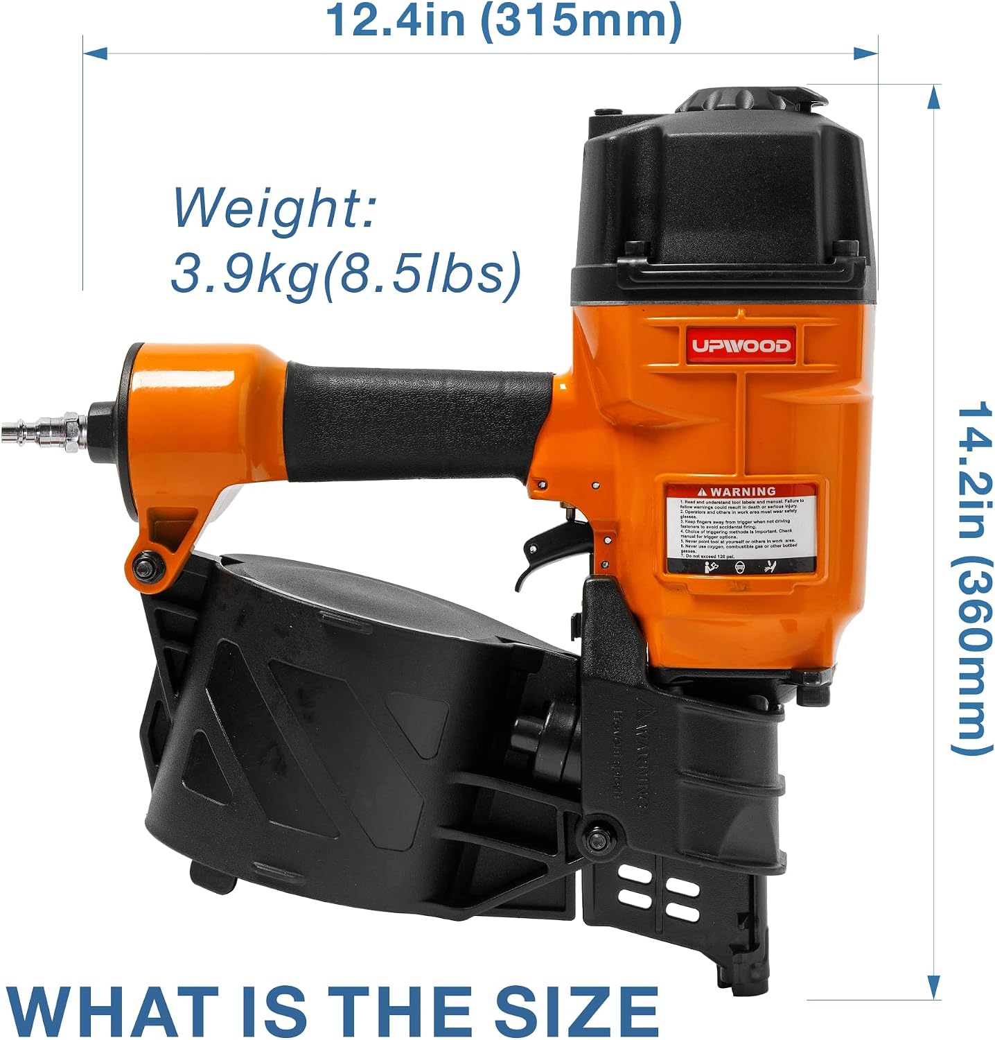 CN80 Air Coil Nailer by UPWOOD, 2-1/4 Inch to 3-1/4 Inch 15 Degree Coil Siding Nail Gun Fast Shooting Fencing Nailer Pneumatic Coil Framing Nailer