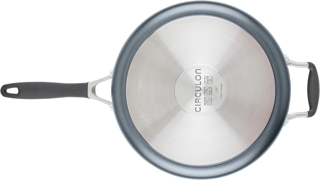Circulon A1 Series with ScratchDefense Nonstick Induction Cookware, Large Saute Pan with Lid, Nonstick Pan, 5-Quart, Graphite