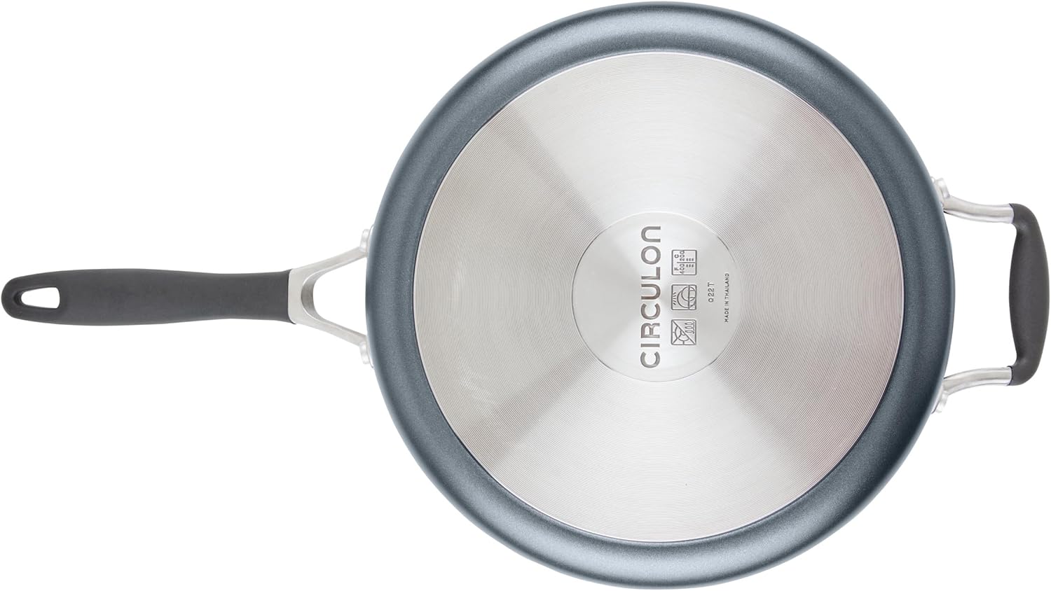 Circulon A1 Series with ScratchDefense Nonstick Induction Cookware, Large Saute Pan with Lid, Nonstick Pan, 5-Quart, Graphite