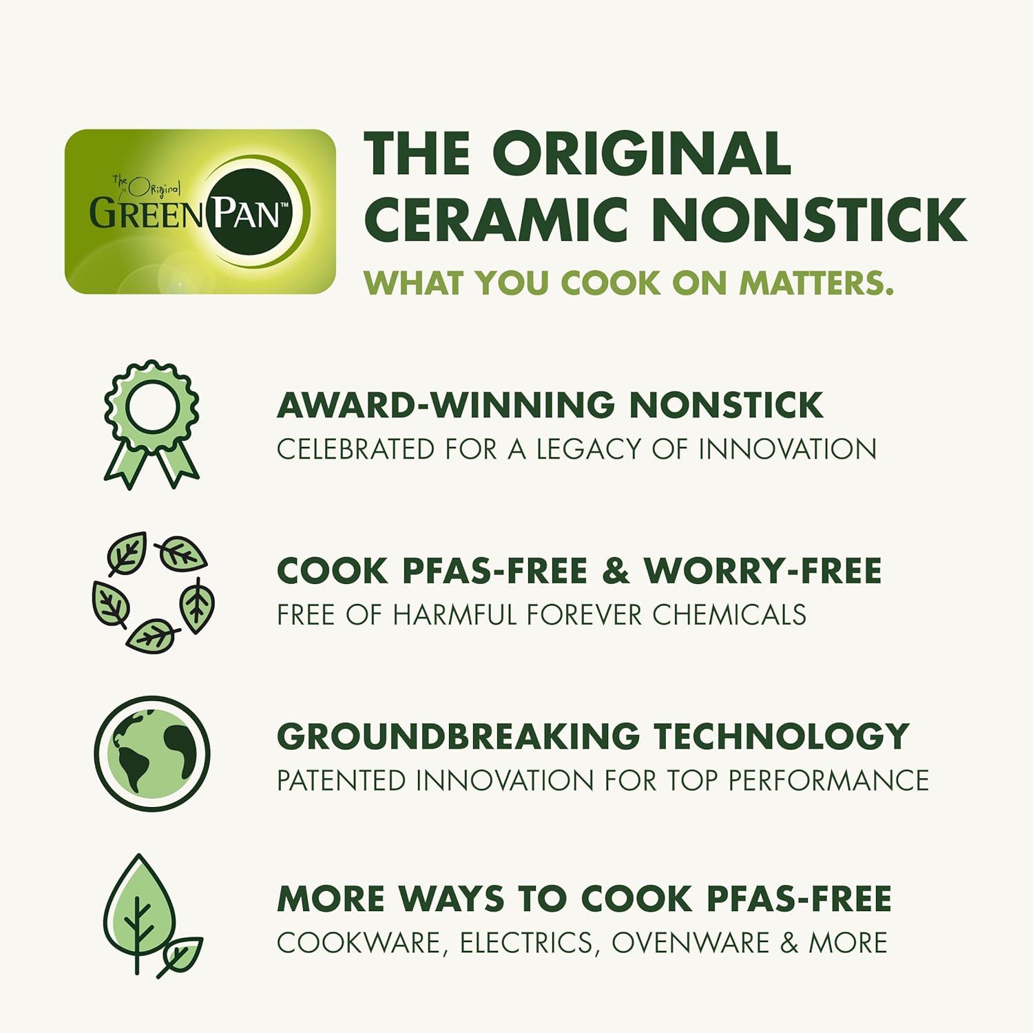 GreenPan Nonstick Reserve Pro 10' & 12' Frying Pan Set, NSF Certified Ceramic, Hard Anodized PFAS-Free Skillets, Stainless Steel Handles, Oven & Dishwasher Safe, Black