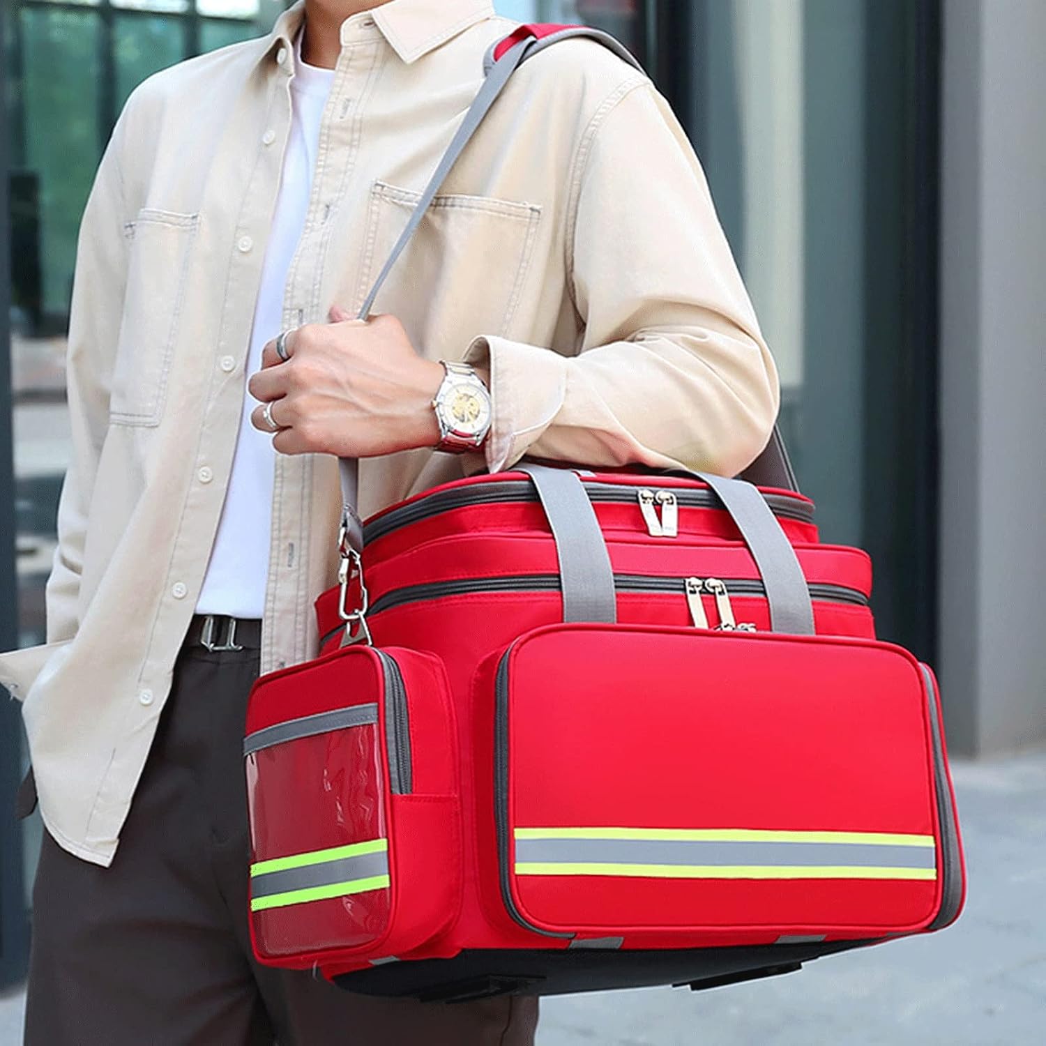 Empty First Aid Bag, Emergency Storage Portable Medicine Responder for Home Health Care, Travel