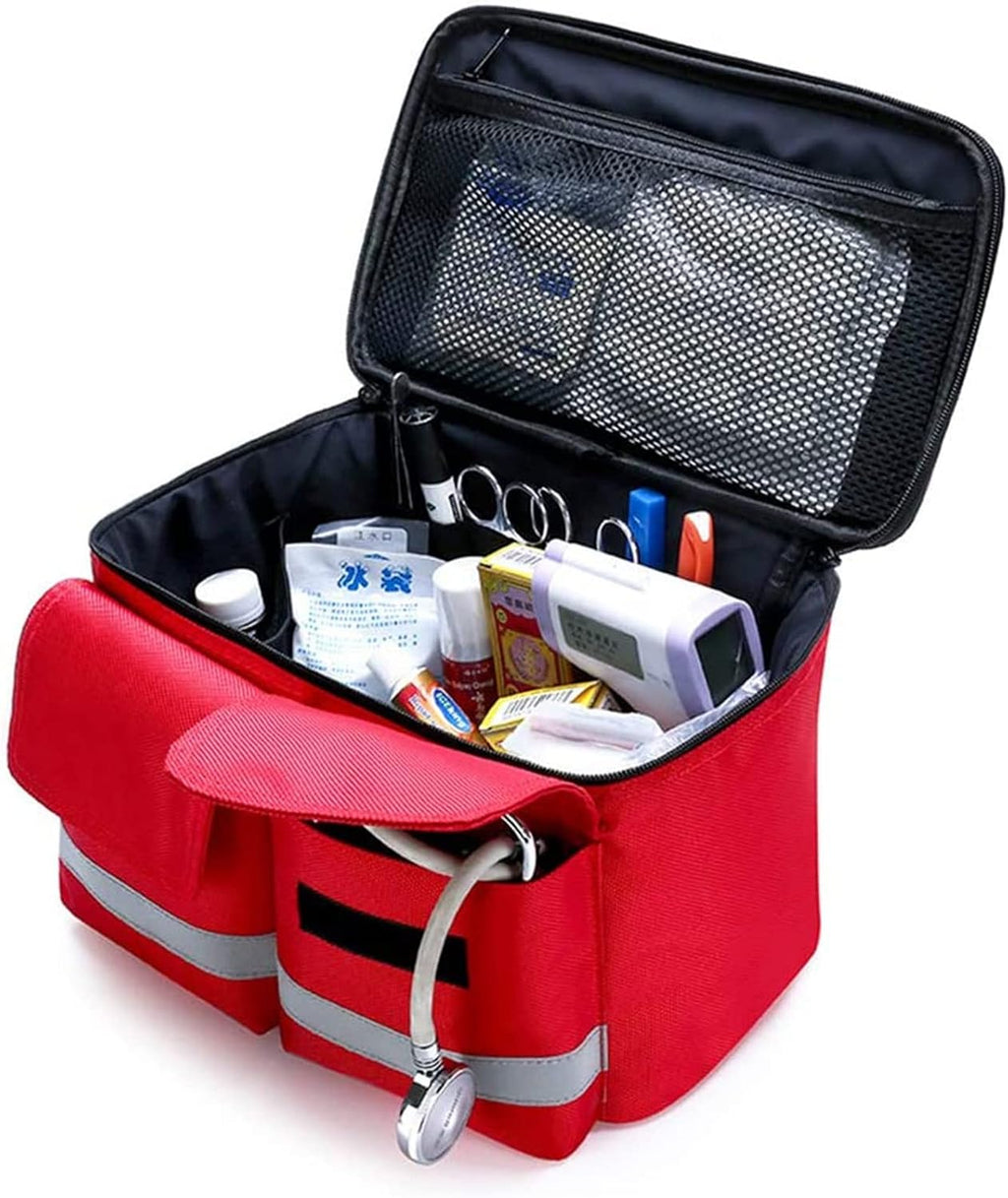 Portable First Aid Bag,High Capacity Family Medicine Kit, Waterproof Travel First Aid Kit,with Detachable Shoulder Strap, for Camping, Home Hiking (Color : Blue)