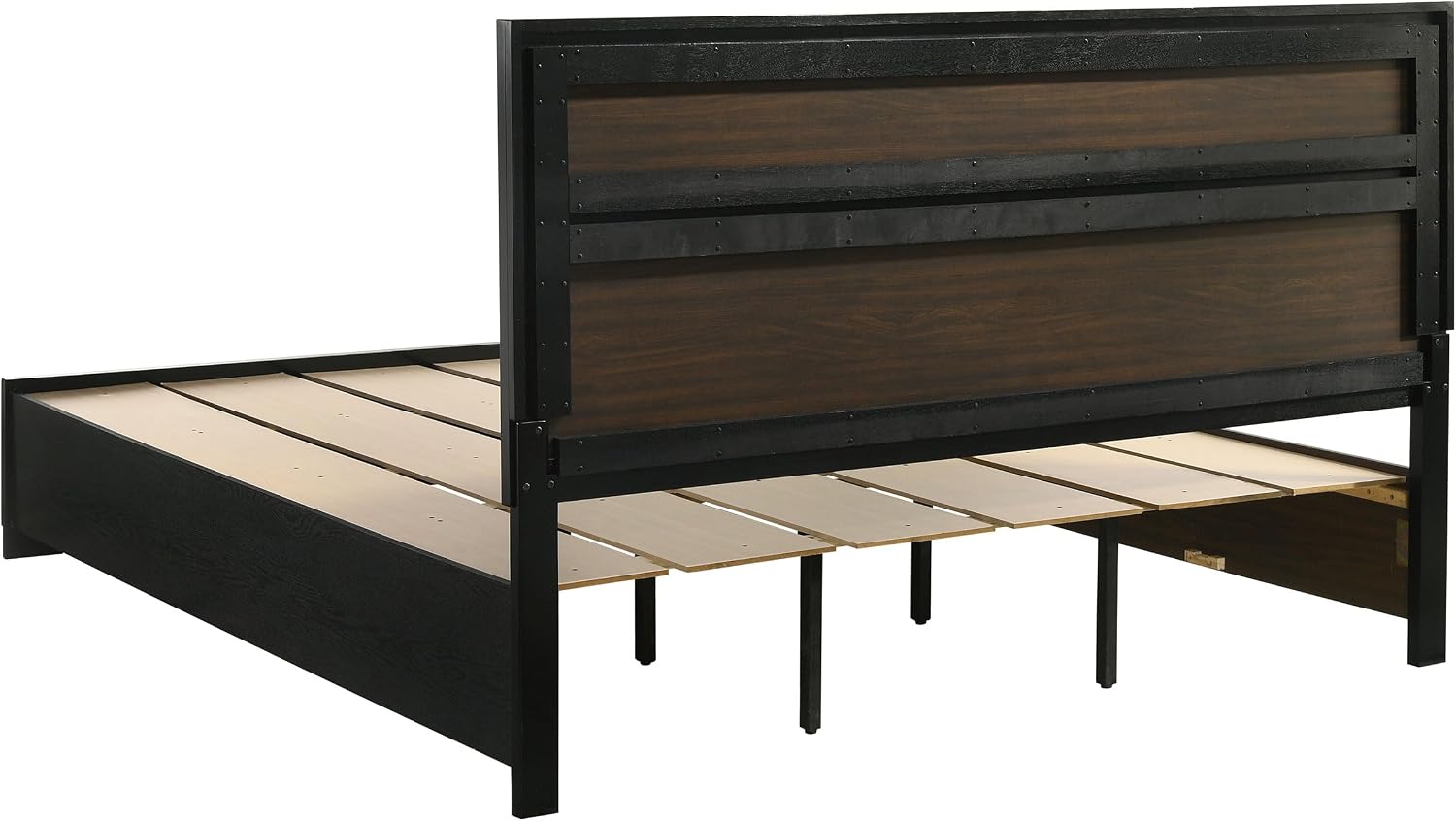 Coaster Home Furnishings Miranda Contemporary 5-Piece Bedroom Set California King Size Storage Panel Bed Frame 50-inch Headboard Black 206361KW-S5