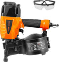 VEVOR Coil Siding Nailer CN65, 1-1/4' to 2-1/2' 15 Degree Pneumatic Siding Nail Gun with Tool-Less Depth Adjustment, 70-120PSI Air Coil Nailer for Siding, Pallet Sheathing, Wooding, Fencing, Decking