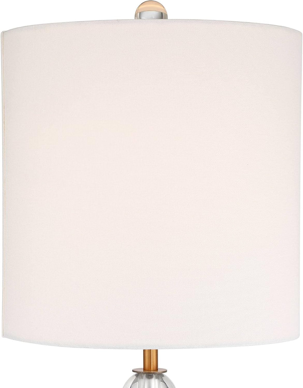 Vienna Full Spectrum Halston Modern Buffet Table Lamps Set of 2 with Dimmer 32 1/2' Tall Skinny Brass Metal Stacked Crystal Off-White Fabric Drum Shade Living Family Room Dining House Home Office