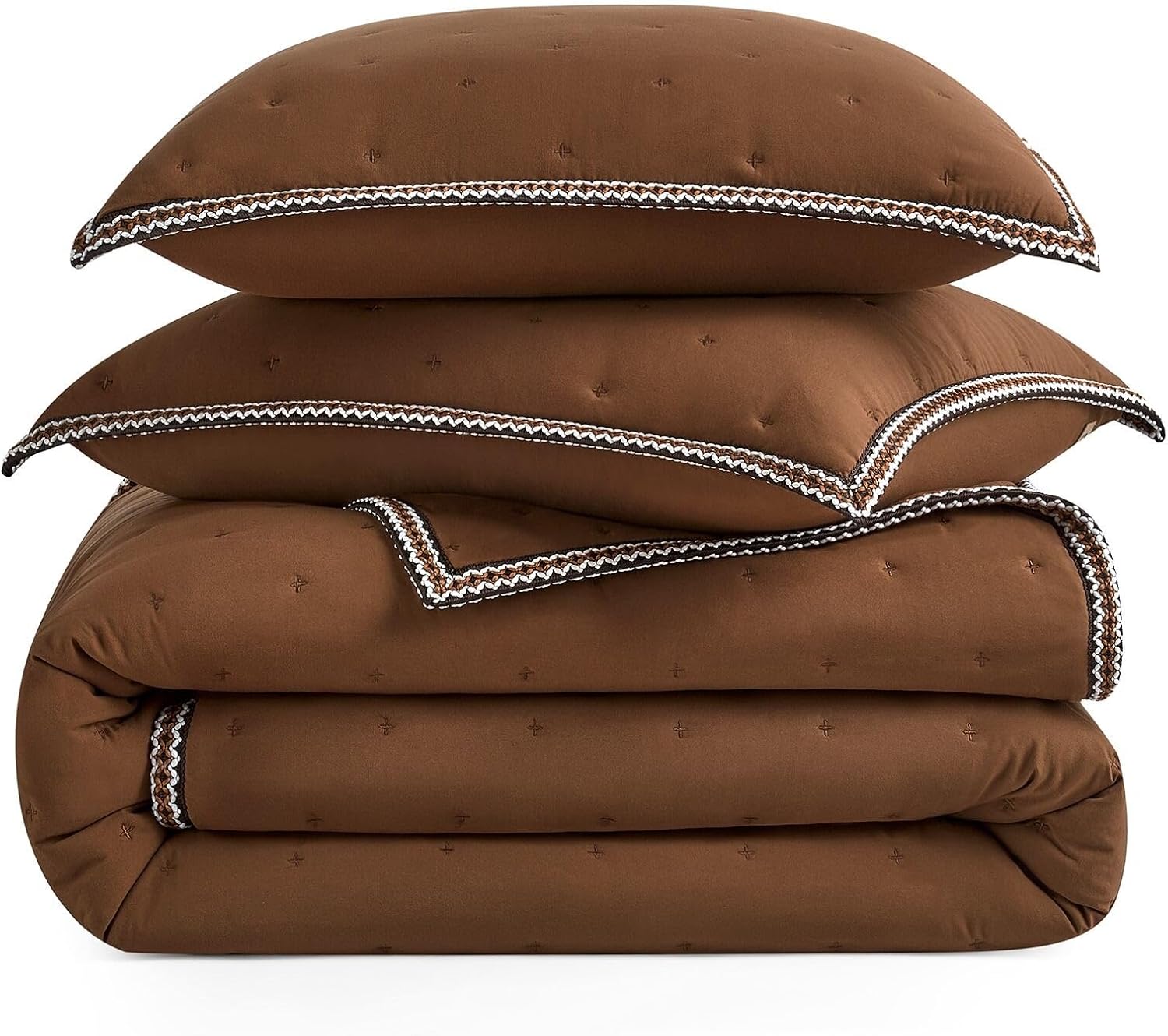 UGG Braid King Size Quilt Set – 3 Piece King Quilt Bedding Set with 2 Shams, Soft Lightweight Bedspread Coverlet for Home & Bedroom, Chestnut Brown (Devon)