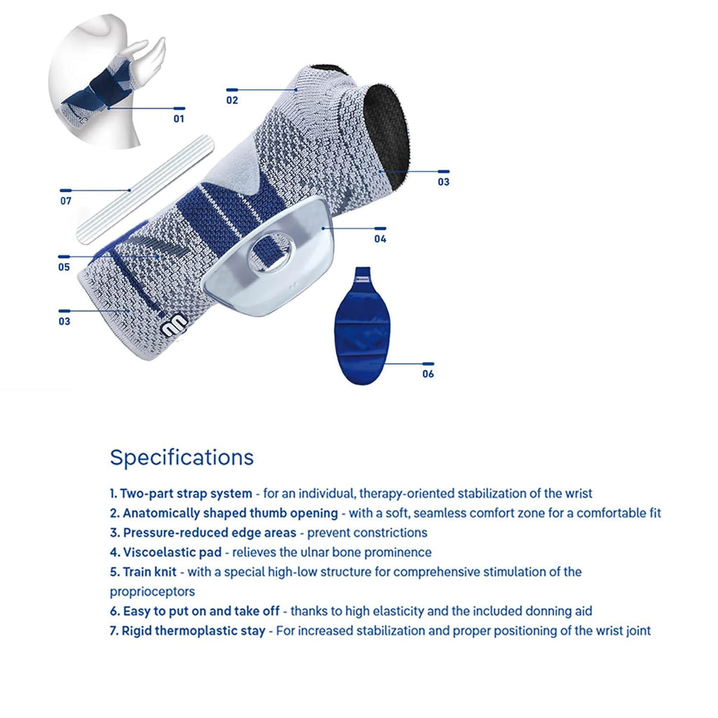 Bauerfeind - ManuTrain - Wrist Support - Relieves Strain and Stabilized During Movement - Right Wrist - Size 3 - Color Black
