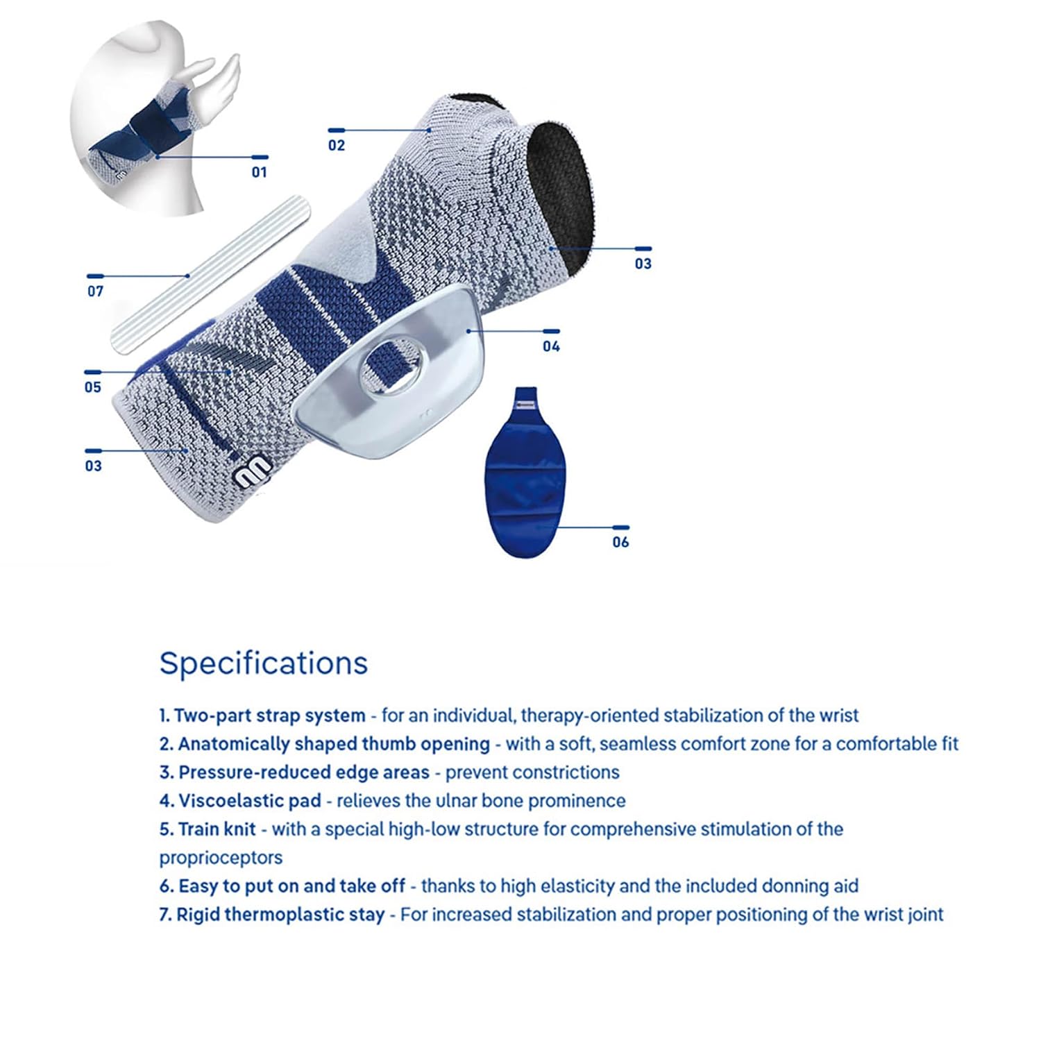 Bauerfeind - ManuTrain - Wrist Support - Relieves Strain and Stabilized During Movement - Right Wrist - Size 3 - Color Black