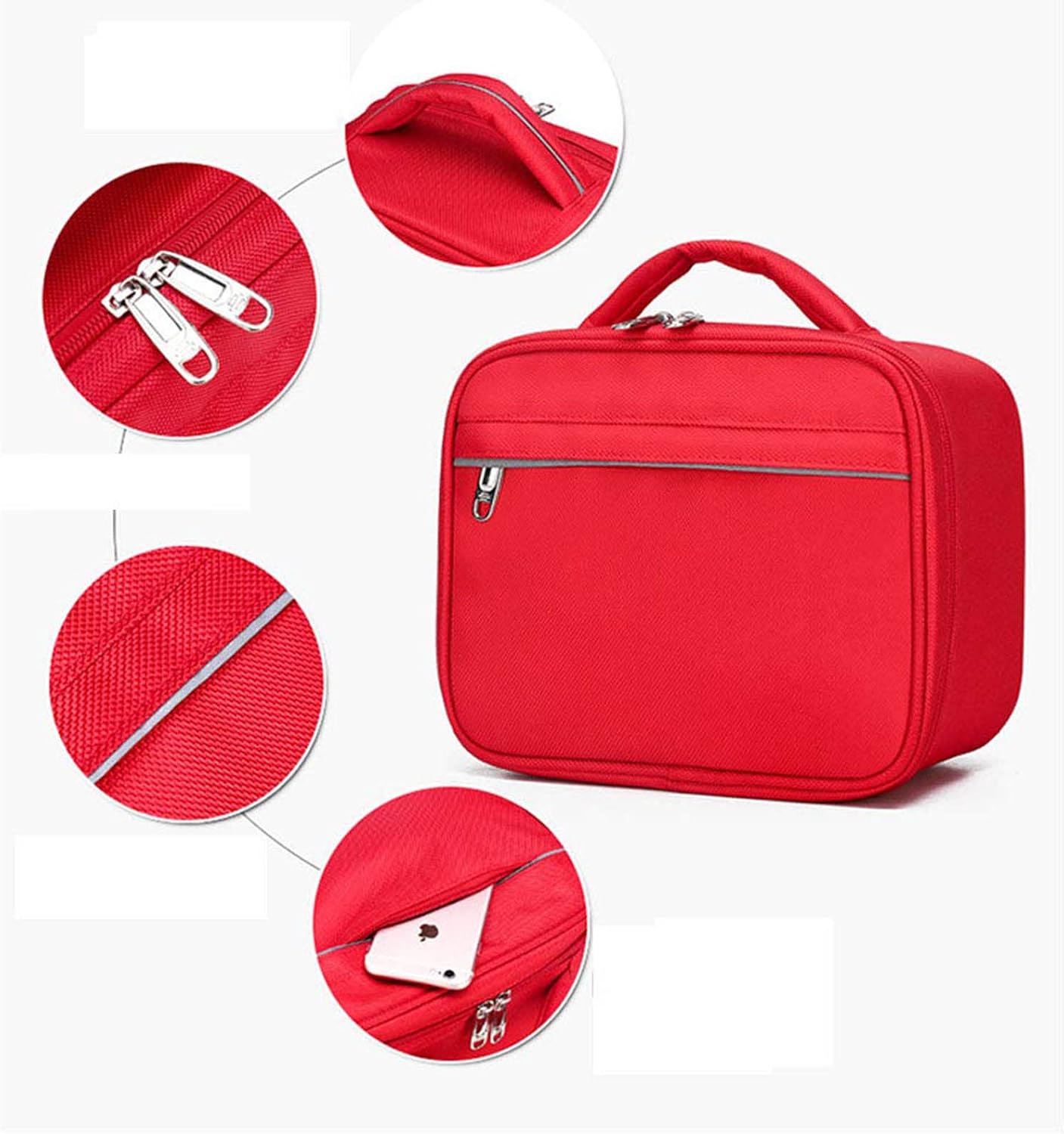 First Aid Bag, Small Portable Medicine Bag, Compact First Aid Kit Bag, Pouch Lightweight Medicine Storage Bag Multifunctional Layered for Emergency Home Office Car Outdoors