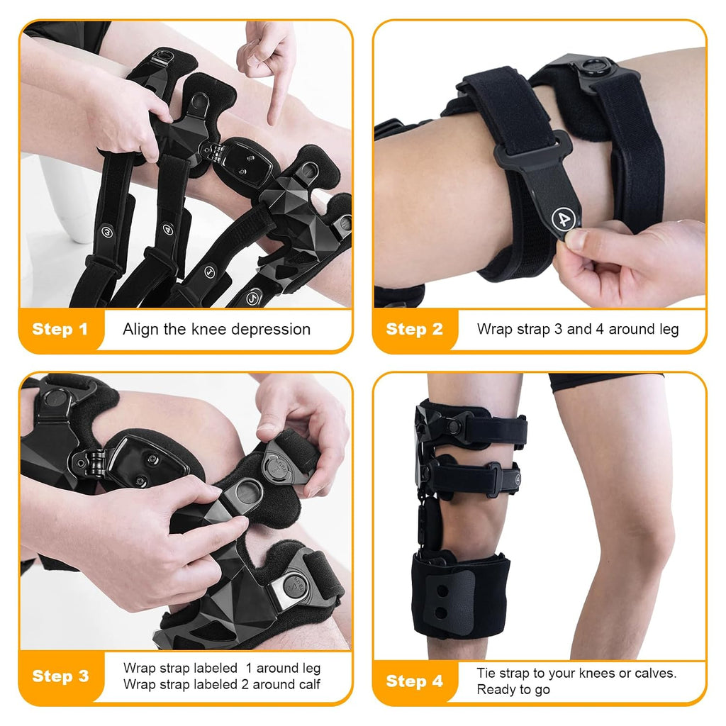 OA Unloader Knee Brace with Sleeves and Anti-Strap for Osteoarthritis, Load Rheumatoid Arthritis, Bone on Bone Offloader, Cartilage Repair, Degeneration, Lateral knee Brace Lattice Black R