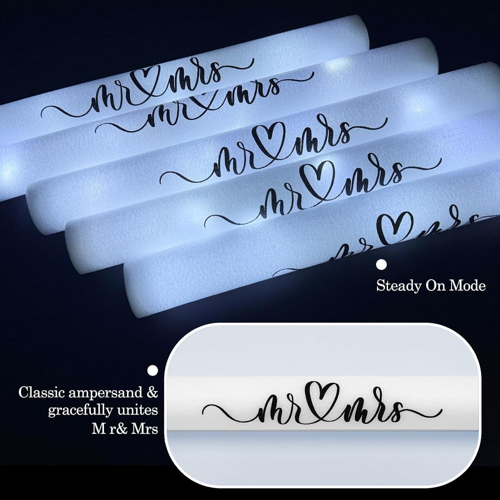 150pcs White Foam Glow Sticks Bulk for Wedding Reception Light up Foam Sticks LED Light Sticks Wedding Wand (150)