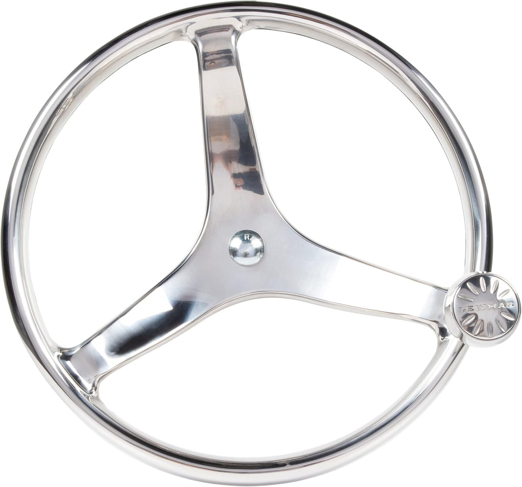 Lewmar Power Grip Boat Steering Wheel with 5/8' Welded Nut - 13.5' Cast Stainless Steel