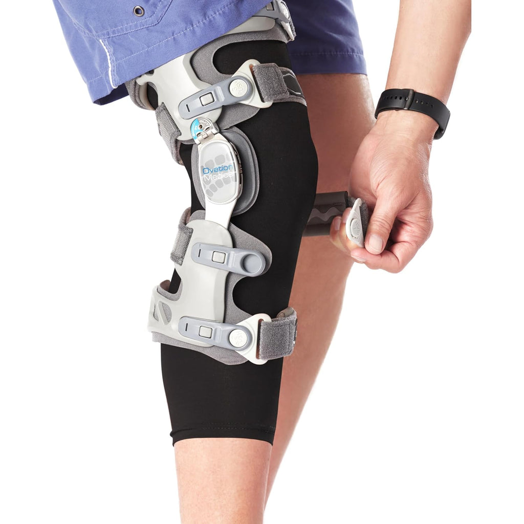 Ovation Medical Game Changer Unloader Knee Brace with Undersleeve - Lightweight OA Support for Arthritis & Pain Relief - Low Profile Design for Comfort Fit (Small/Medium, Left)