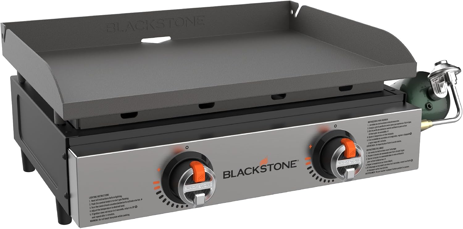 Blackstone 2203 22' Original Tabletop Griddle with Omnivore Griddle Plate, Powder Coated Steel, Black