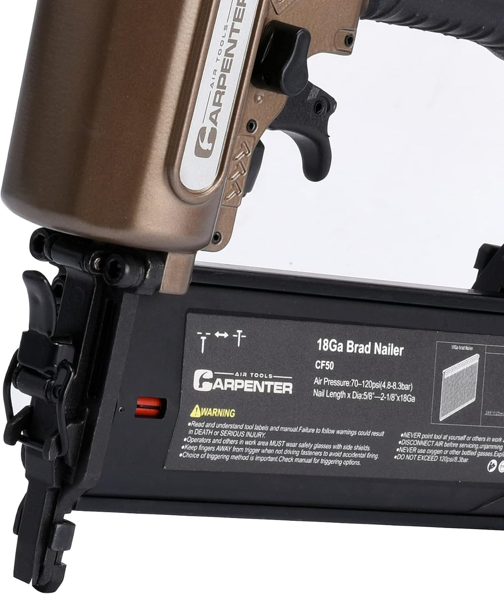 Carpenter Tools CFL4518-18 Gauge L Cleat Flooring Nailer with Mallet and CF50 18 Gauge Brad Nailer