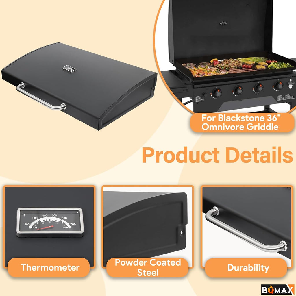 Griddle Lid for Blackstone 36' Omnivore 2310 1554(2024 Model), 5856 Griddle Hard Cover for 36 Inch Blackstone Griddle Lid, Griddle Hood Flat Top Grill Cover for Black Stone 36 Inch Lid