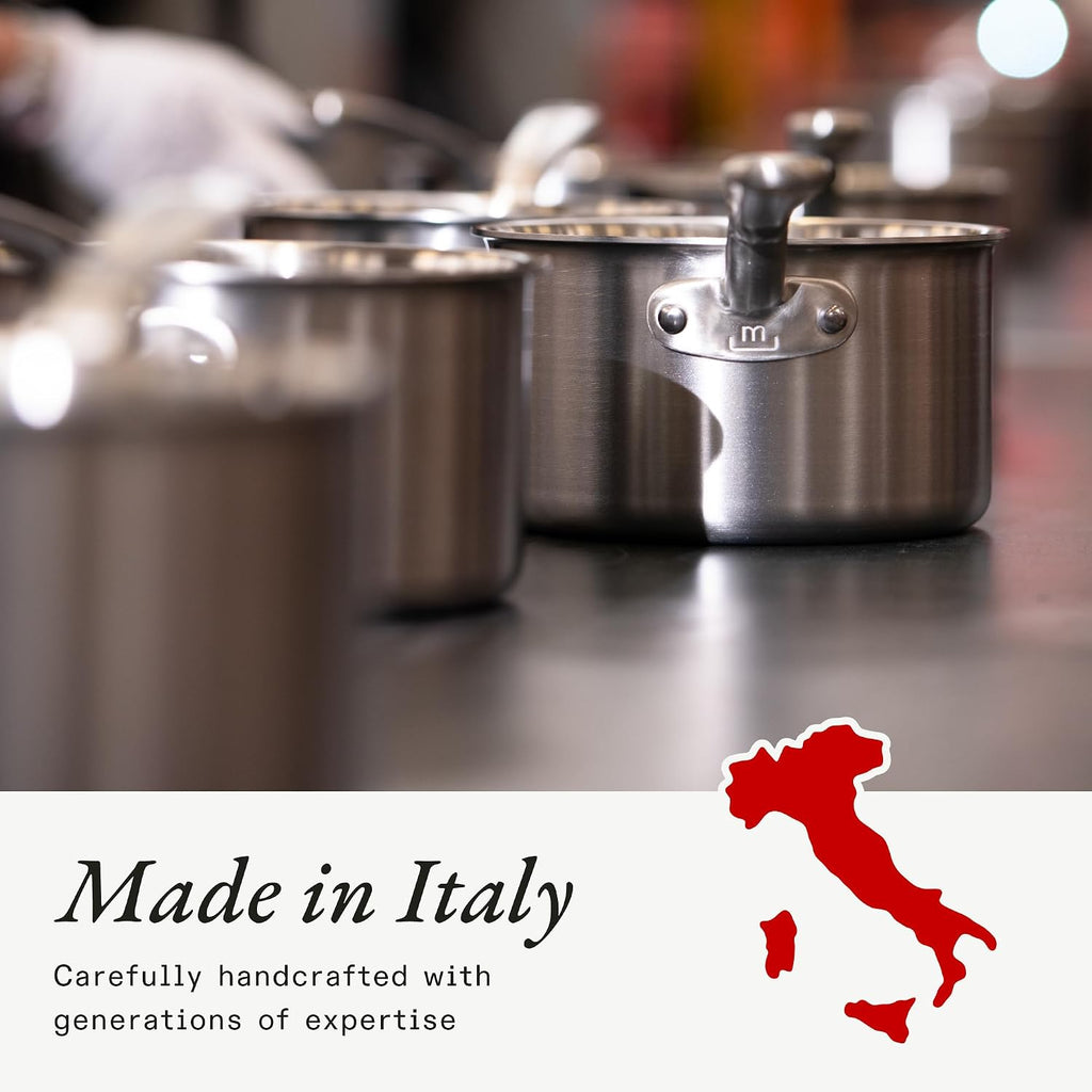 Made In Cookware | 12-Inch Stainless Steel Frying Pan | 5 Ply Stainless Clad | Professional Cookware | Crafted in Italy | Induction Compatible